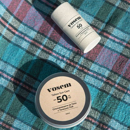 Натурален Слънцезащитен Kрем за Tяло SPF50 с Телешка Лой