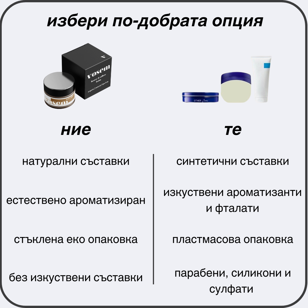 натурален мехлем vosem за суха и чувствителна кожа